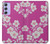 W3924 Cherry Blossom Pink Background Hülle Schutzhülle Taschen und Leder Flip für Samsung Galaxy A54 5G