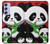 W3929 Cute Panda Eating Bamboo Hülle Schutzhülle Taschen und Leder Flip für Samsung Galaxy A54 5G