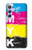 W3930 Cyan Magenta Yellow Key Hülle Schutzhülle Taschen und Leder Flip für Samsung Galaxy A54 5G