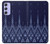 W3950 Textile Thai Blue Pattern Hülle Schutzhülle Taschen und Leder Flip für Samsung Galaxy A54 5G