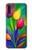 W3926 Colorful Tulip Oil Painting Hülle Schutzhülle Taschen und Leder Flip für Samsung Galaxy A70