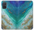 W3920 Abstract Ocean Blue Color Mixed Emerald Hülle Schutzhülle Taschen und Leder Flip für Samsung Galaxy A71 5G