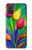 W3926 Colorful Tulip Oil Painting Hülle Schutzhülle Taschen und Leder Flip für Samsung Galaxy A71 5G