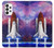 W3913 Colorful Nebula Space Shuttle Hülle Schutzhülle Taschen und Leder Flip für Samsung Galaxy A73 5G