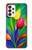 W3926 Colorful Tulip Oil Painting Hülle Schutzhülle Taschen und Leder Flip für Samsung Galaxy A73 5G