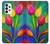 W3926 Colorful Tulip Oil Painting Hülle Schutzhülle Taschen und Leder Flip für Samsung Galaxy A73 5G