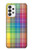 W3942 LGBTQ Rainbow Plaid Tartan Hülle Schutzhülle Taschen und Leder Flip für Samsung Galaxy A73 5G