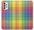 W3942 LGBTQ Rainbow Plaid Tartan Hülle Schutzhülle Taschen und Leder Flip für Samsung Galaxy A73 5G