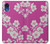 W3924 Cherry Blossom Pink Background Hülle Schutzhülle Taschen und Leder Flip für Samsung Galaxy A03 Core