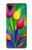 W3926 Colorful Tulip Oil Painting Hülle Schutzhülle Taschen und Leder Flip für Samsung Galaxy A03 Core