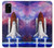 W3913 Colorful Nebula Space Shuttle Hülle Schutzhülle Taschen und Leder Flip für Samsung Galaxy A03S