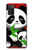 W3929 Cute Panda Eating Bamboo Hülle Schutzhülle Taschen und Leder Flip für Samsung Galaxy A03S