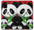 W3929 Cute Panda Eating Bamboo Hülle Schutzhülle Taschen und Leder Flip für Samsung Galaxy A03S