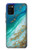 W3920 Abstract Ocean Blue Color Mixed Emerald Hülle Schutzhülle Taschen und Leder Flip für Samsung Galaxy A02s, Galaxy M02s  (NOT FIT with Galaxy A02s Verizon SM-A025V)