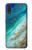 W3920 Abstract Ocean Blue Color Mixed Emerald Hülle Schutzhülle Taschen und Leder Flip für Samsung Galaxy A01