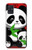 W3929 Cute Panda Eating Bamboo Hülle Schutzhülle Taschen und Leder Flip für Samsung Galaxy A51