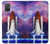 W3913 Colorful Nebula Space Shuttle Hülle Schutzhülle Taschen und Leder Flip für Samsung Galaxy A71