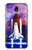 W3913 Colorful Nebula Space Shuttle Hülle Schutzhülle Taschen und Leder Flip für Samsung Galaxy J7 (2018), J7 Aero, J7 Top, J7 Aura, J7 Crown, J7 Refine, J7 Eon, J7 V 2nd Gen, J7 Star