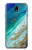 W3920 Abstract Ocean Blue Color Mixed Emerald Hülle Schutzhülle Taschen und Leder Flip für Samsung Galaxy J7 (2018), J7 Aero, J7 Top, J7 Aura, J7 Crown, J7 Refine, J7 Eon, J7 V 2nd Gen, J7 Star