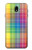 W3942 LGBTQ Rainbow Plaid Tartan Hülle Schutzhülle Taschen und Leder Flip für Samsung Galaxy J7 (2018), J7 Aero, J7 Top, J7 Aura, J7 Crown, J7 Refine, J7 Eon, J7 V 2nd Gen, J7 Star