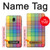 W3942 LGBTQ Rainbow Plaid Tartan Hülle Schutzhülle Taschen und Leder Flip für Samsung Galaxy J7 (2018), J7 Aero, J7 Top, J7 Aura, J7 Crown, J7 Refine, J7 Eon, J7 V 2nd Gen, J7 Star