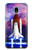 W3913 Colorful Nebula Space Shuttle Hülle Schutzhülle Taschen und Leder Flip für Samsung Galaxy J3 (2018), J3 Star, J3 V 3rd Gen, J3 Orbit, J3 Achieve, Express Prime 3, Amp Prime 3