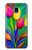 W3926 Colorful Tulip Oil Painting Hülle Schutzhülle Taschen und Leder Flip für Samsung Galaxy J3 (2018), J3 Star, J3 V 3rd Gen, J3 Orbit, J3 Achieve, Express Prime 3, Amp Prime 3