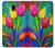 W3926 Colorful Tulip Oil Painting Hülle Schutzhülle Taschen und Leder Flip für Samsung Galaxy J3 (2018), J3 Star, J3 V 3rd Gen, J3 Orbit, J3 Achieve, Express Prime 3, Amp Prime 3