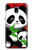 W3929 Cute Panda Eating Bamboo Hülle Schutzhülle Taschen und Leder Flip für Samsung Galaxy J3 (2018), J3 Star, J3 V 3rd Gen, J3 Orbit, J3 Achieve, Express Prime 3, Amp Prime 3