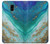 W3920 Abstract Ocean Blue Color Mixed Emerald Hülle Schutzhülle Taschen und Leder Flip für Samsung Galaxy J6 (2018)