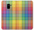 W3942 LGBTQ Rainbow Plaid Tartan Hülle Schutzhülle Taschen und Leder Flip für Samsung Galaxy A8 (2018)
