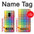 W3942 LGBTQ Rainbow Plaid Tartan Hülle Schutzhülle Taschen und Leder Flip für Samsung Galaxy A8 (2018)