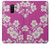 W3924 Cherry Blossom Pink Background Hülle Schutzhülle Taschen und Leder Flip für Samsung Galaxy A6 (2018)