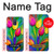 W3926 Colorful Tulip Oil Painting Hülle Schutzhülle Taschen und Leder Flip für Samsung Galaxy A6 (2018)