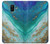 W3920 Abstract Ocean Blue Color Mixed Emerald Hülle Schutzhülle Taschen und Leder Flip für Samsung Galaxy A6+ (2018), J8 Plus 2018, A6 Plus 2018