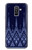 W3950 Textile Thai Blue Pattern Hülle Schutzhülle Taschen und Leder Flip für Samsung Galaxy A6+ (2018), J8 Plus 2018, A6 Plus 2018