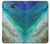 W3920 Abstract Ocean Blue Color Mixed Emerald Hülle Schutzhülle Taschen und Leder Flip für Samsung Galaxy J7 Prime (SM-G610F)