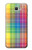 W3942 LGBTQ Rainbow Plaid Tartan Hülle Schutzhülle Taschen und Leder Flip für Samsung Galaxy J7 Prime (SM-G610F)