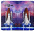 W3913 Colorful Nebula Space Shuttle Hülle Schutzhülle Taschen und Leder Flip für Samsung Galaxy J3 (2016)