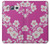 W3924 Cherry Blossom Pink Background Hülle Schutzhülle Taschen und Leder Flip für Samsung Galaxy J3 (2016)