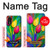 W3926 Colorful Tulip Oil Painting Hülle Schutzhülle Taschen und Leder Flip für Samsung Galaxy Xcover 5