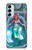 W3911 Cute Little Mermaid Aqua Spa Hülle Schutzhülle Taschen und Leder Flip für Samsung Galaxy M14