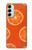 W3946 Seamless Orange Pattern Hülle Schutzhülle Taschen und Leder Flip für Samsung Galaxy M14