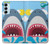 W3947 Shark Helicopter Cartoon Hülle Schutzhülle Taschen und Leder Flip für Samsung Galaxy M14