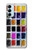 W3956 Watercolor Palette Box Graphic Hülle Schutzhülle Taschen und Leder Flip für Samsung Galaxy M14