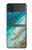 W3920 Abstract Ocean Blue Color Mixed Emerald Hülle Schutzhülle Taschen Flip für Samsung Galaxy Z Flip 4