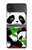 W3929 Cute Panda Eating Bamboo Hülle Schutzhülle Taschen Flip für Samsung Galaxy Z Flip 4