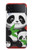 W3929 Cute Panda Eating Bamboo Hülle Schutzhülle Taschen Flip für Samsung Galaxy Z Flip 4