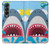 W3947 Shark Helicopter Cartoon Hülle Schutzhülle Taschen Flip für Samsung Galaxy Z Fold 4