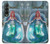 W3911 Cute Little Mermaid Aqua Spa Hülle Schutzhülle Taschen Flip für Samsung Galaxy Z Fold 3 5G